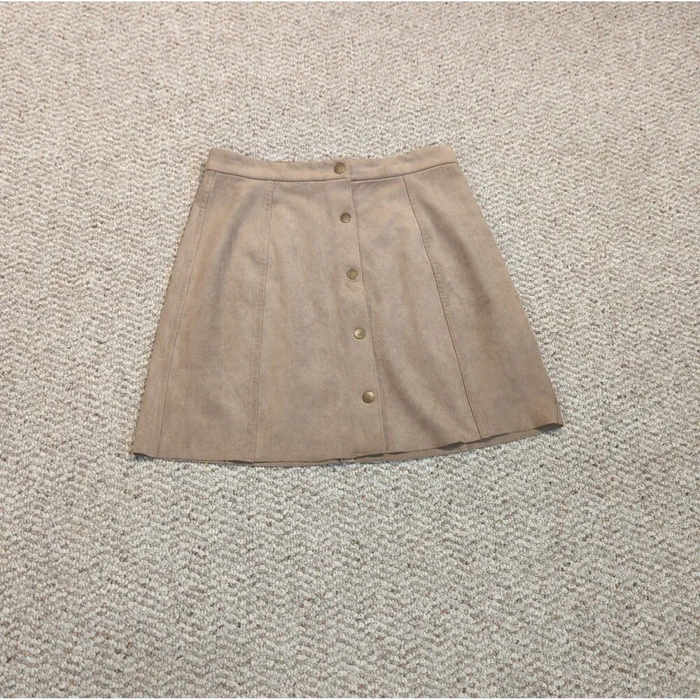 Aritzia Wilfred Free Centimela Button Front Faux Suede Skirt Womens 8 Brown